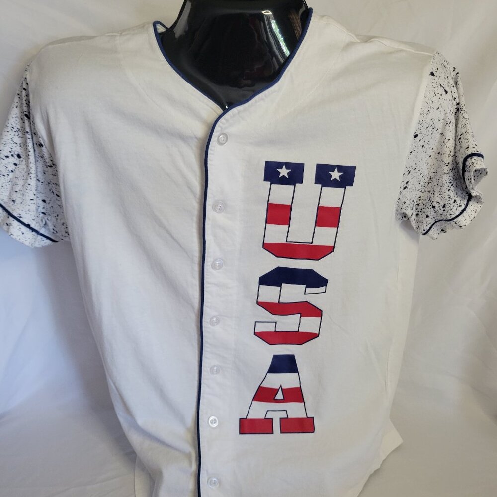 SGR Men's ' USA ' Button Up Jersey (M) SGR Tagless